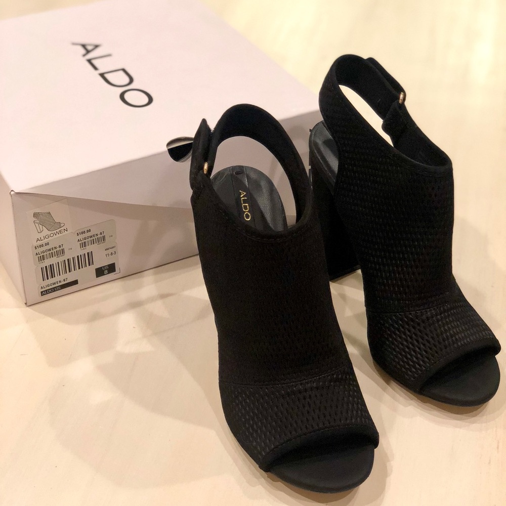 Brand New Aldo Aligowen Black Suede Booties